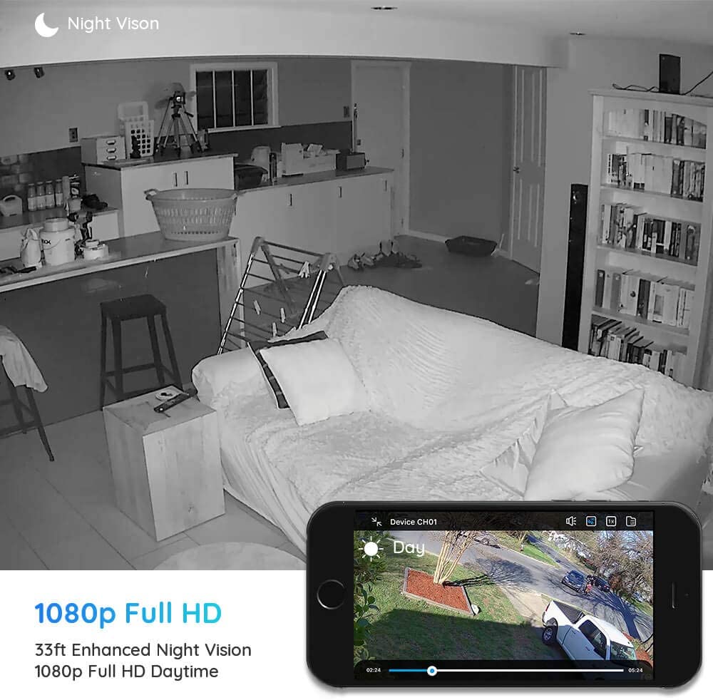 Reolink Argus Eco WLAN IP Camera with Battery for Outdoor Use Wireless 1080p HD with SD Card Slot PIR Motion Sensor 2.4GHz WiFi IR Night Vision Time Lapse 2-Way Audio (Pack of 2)