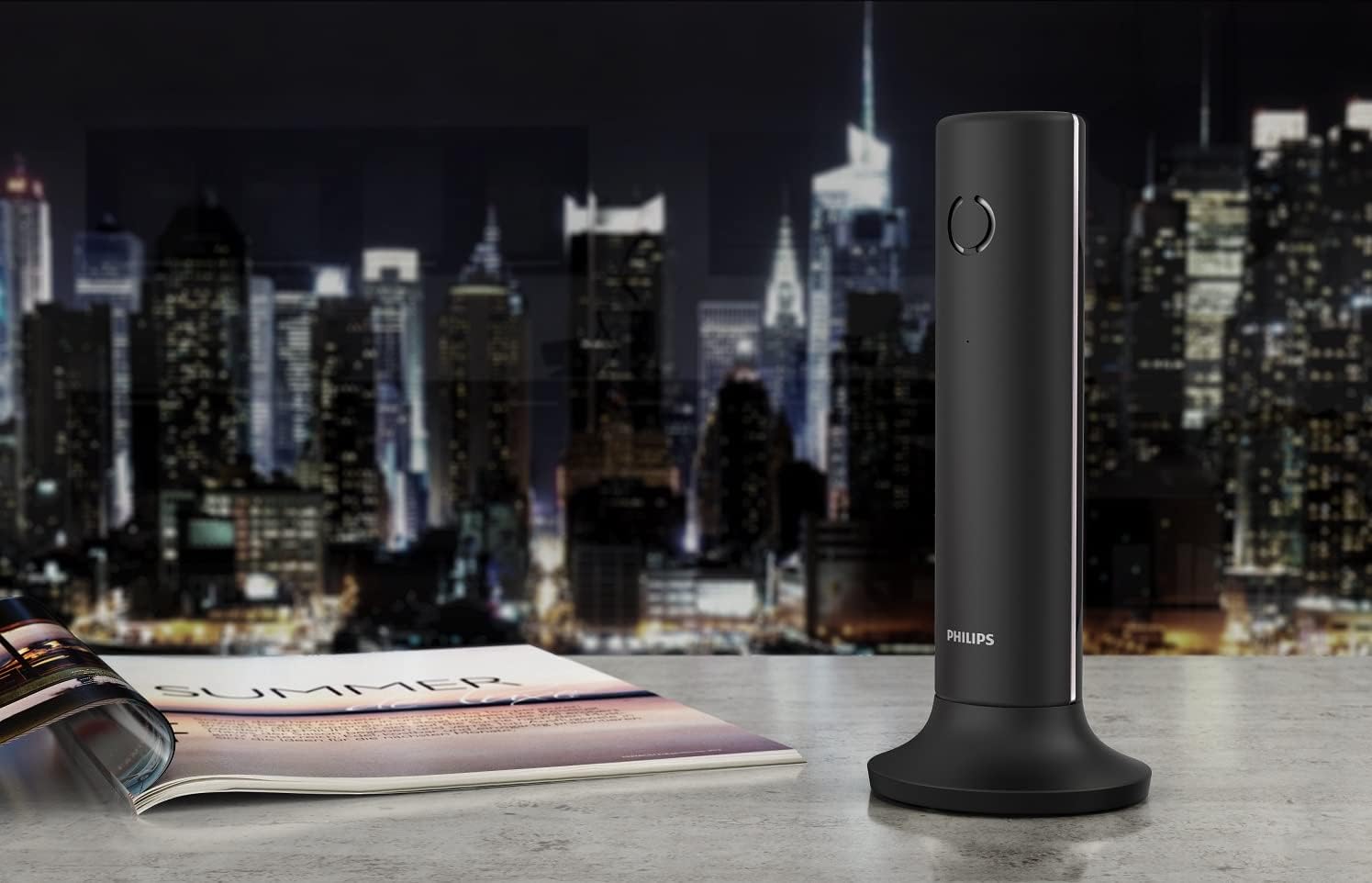 PHILIPS Schnurloses Telefon Linea M4501B/01 Single - 1'6-Zoll-Display - Telefonbuch - Rufnummernerkennung - Große Reichweite - Schwarz