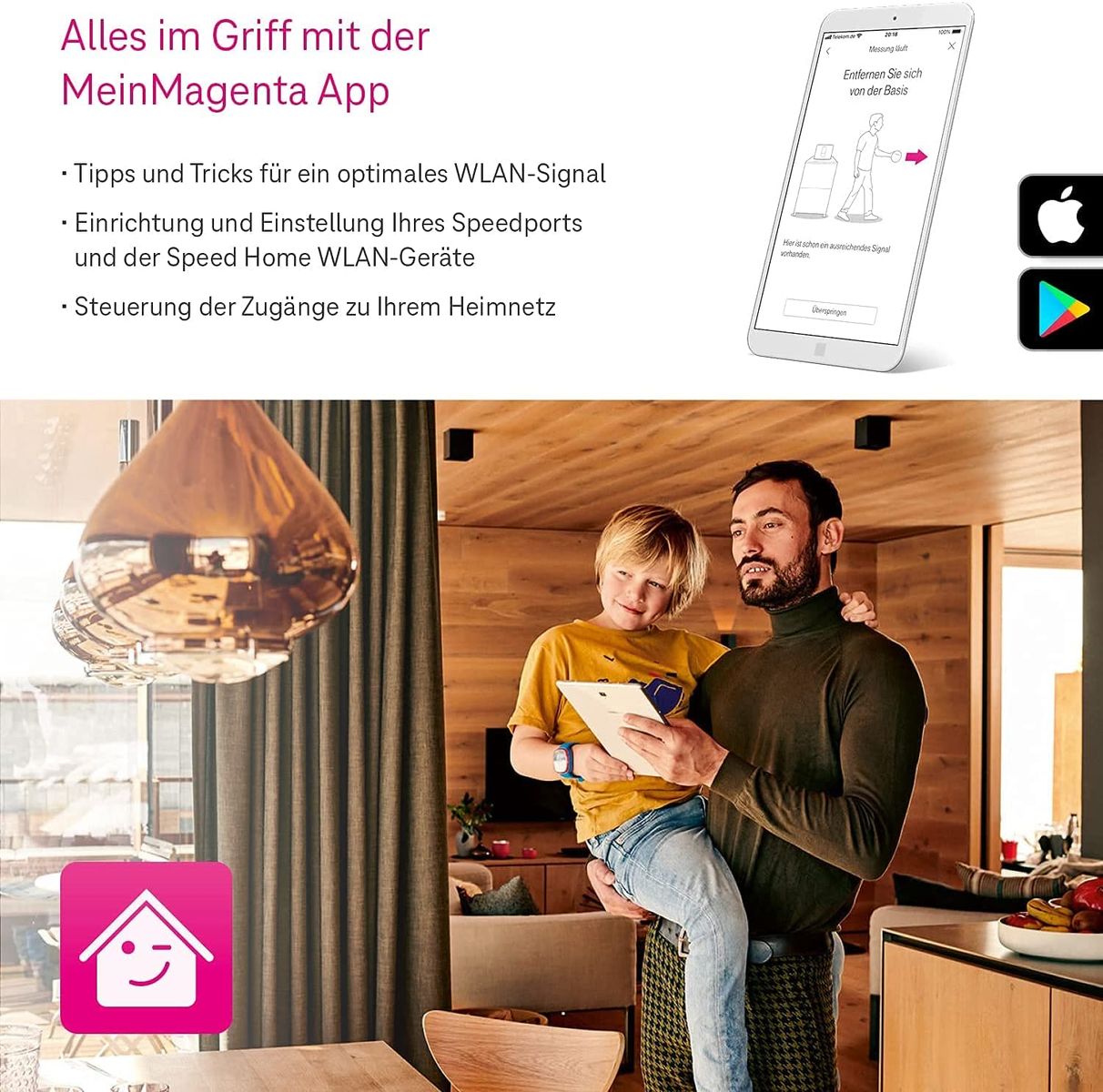 Telekom Speed Home WLAN Wi-Fi 6 capable amplifier mesh technology WPS