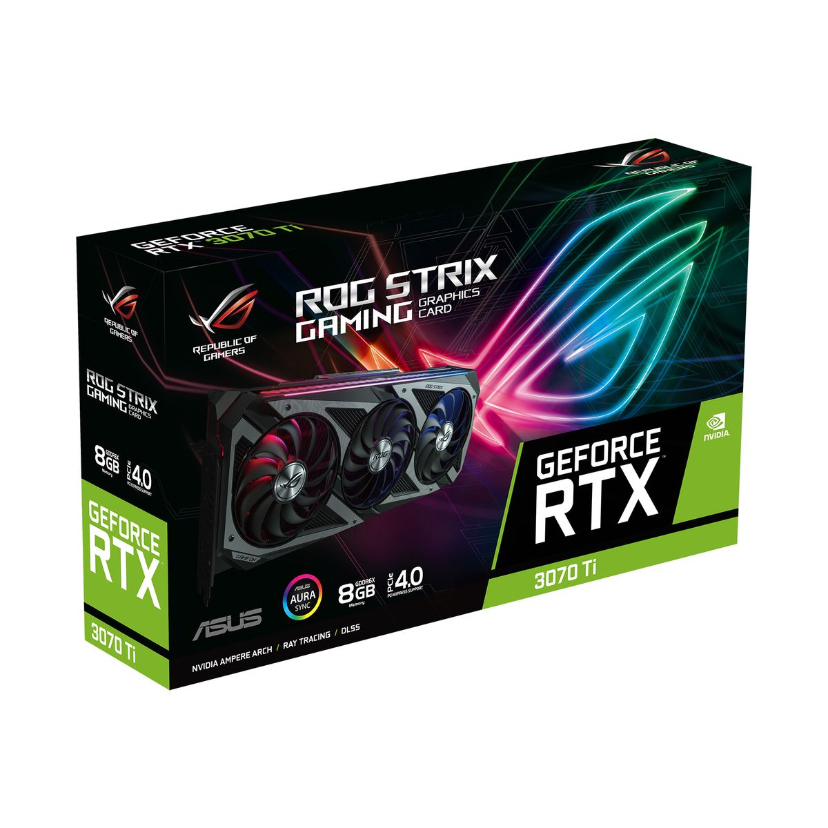 ASUS ROG Strix GeForce RTX 3070 Ti 8 GB GDDR6X Gaming Grafikkarte, PCIe 4.0, HDMI 2.1, 3x DisplayPort 1.4a, 3x 8‑Pin, 2,9-Slot, RGB