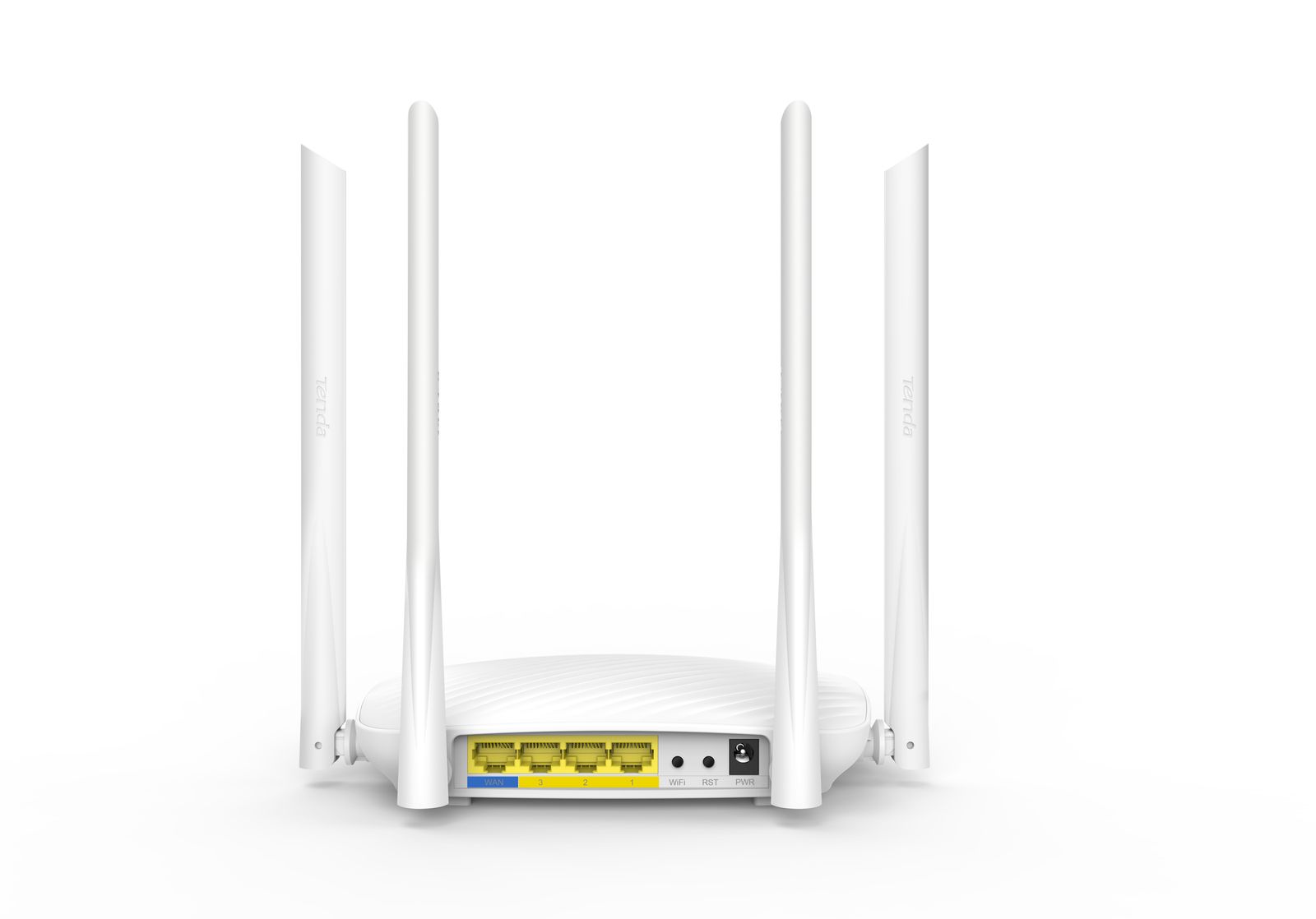 Tenda F9 WLAN Router 600 Mbps (4*externe Antennen, 1xWAN, 3xLAN, App Steuerung, Beamforming+, WPS), Access Point Modus, Weiß