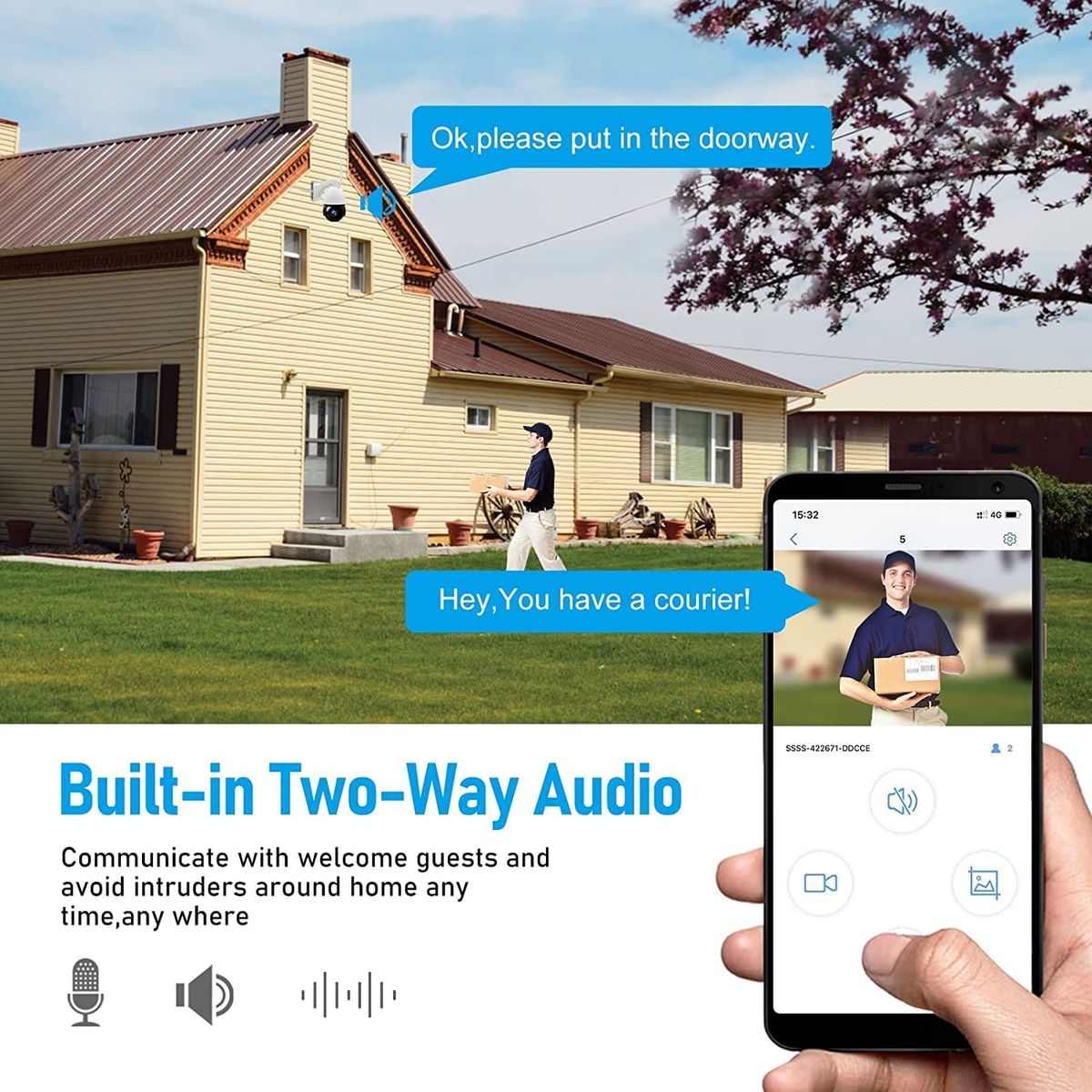 JideTech 5MP PTZ Wi-Fi Überwachungskamera Aussen 360° Dome Auto Tracking IP Kamera,20x optischer Zoom,Eingebautes Zwei Wege Audio,Humanoide Bewegungserkennung 70M IR Nachtsicht Eingebauter SD-Kartenschlitz Single