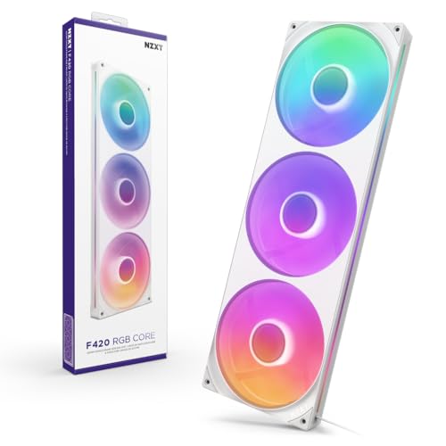 NZXT RF-U42HF-W1 F420 RGB Core Gehäuselüfter 140 mm Weiß, RGB, PWM, FDB, 98,6 CFM