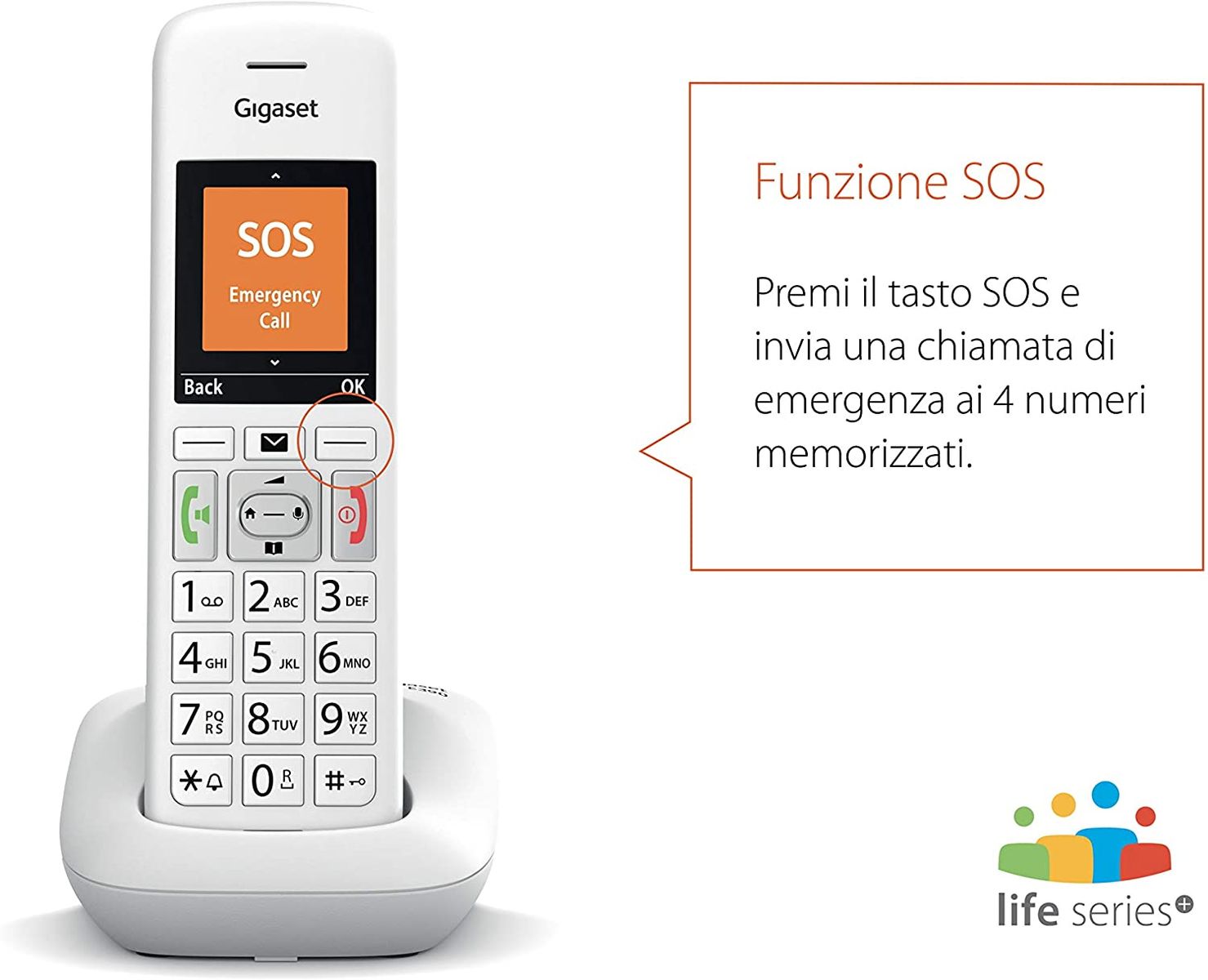 Gigaset E390 Cordless Phone Large Numbers Loud Ringtones Time Zone Off