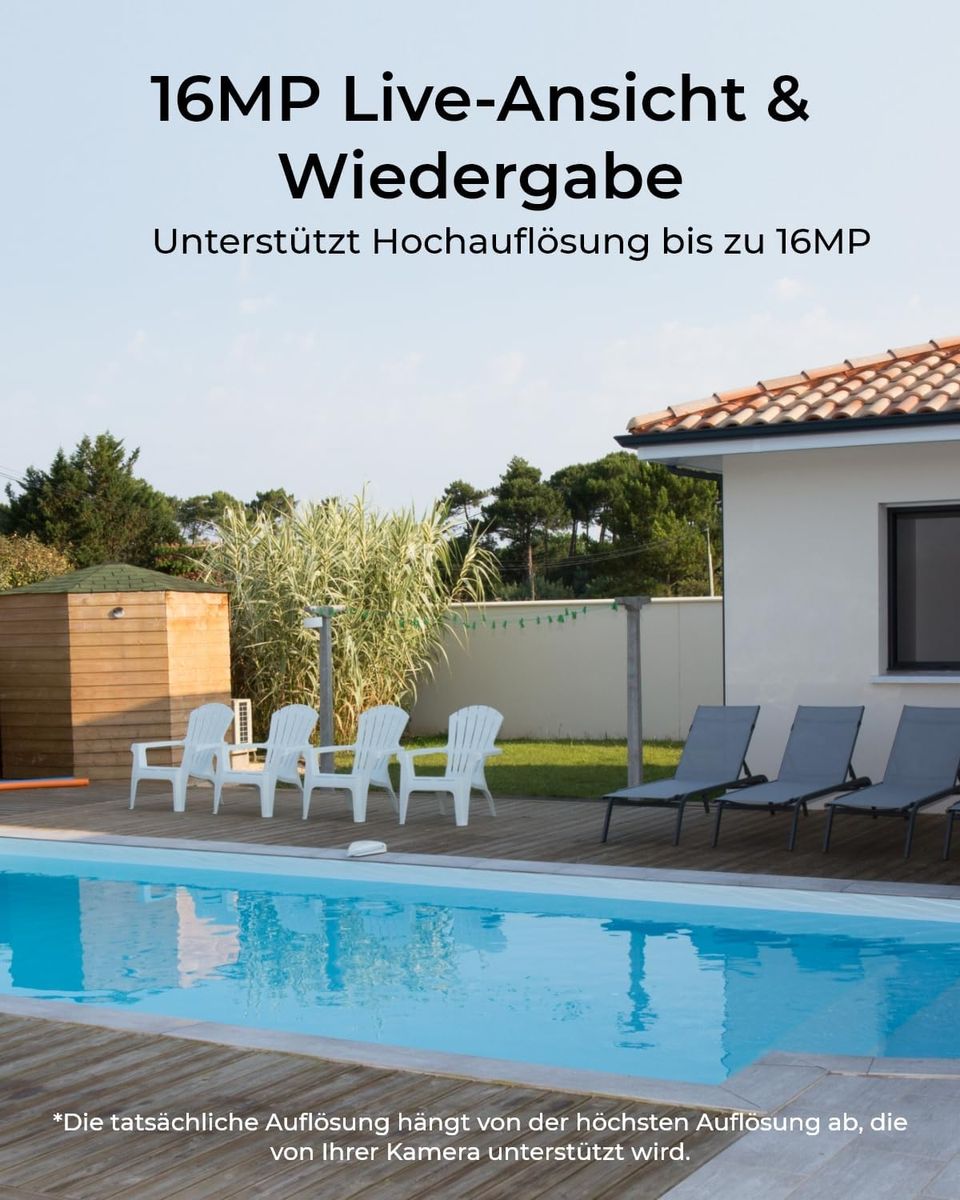 Reolink Home Hub NVR, 4K Live-Ansicht & Wiedergabe, erweiterbarer lokaler Speicher, AES128-Verschlüsselung, Wi‑Fi 6 Dualband 2,4/5 GHz, 64GB microSD, kein Abo, EU