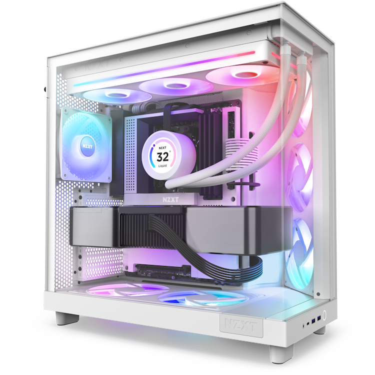 NZXT RF-U36HF-W1 Gehäuselüfter 360 mm, 2400 RPM, FDB-Lager, RGB Beleuchtung, Weiß, 8 LEDs, 8-polig
