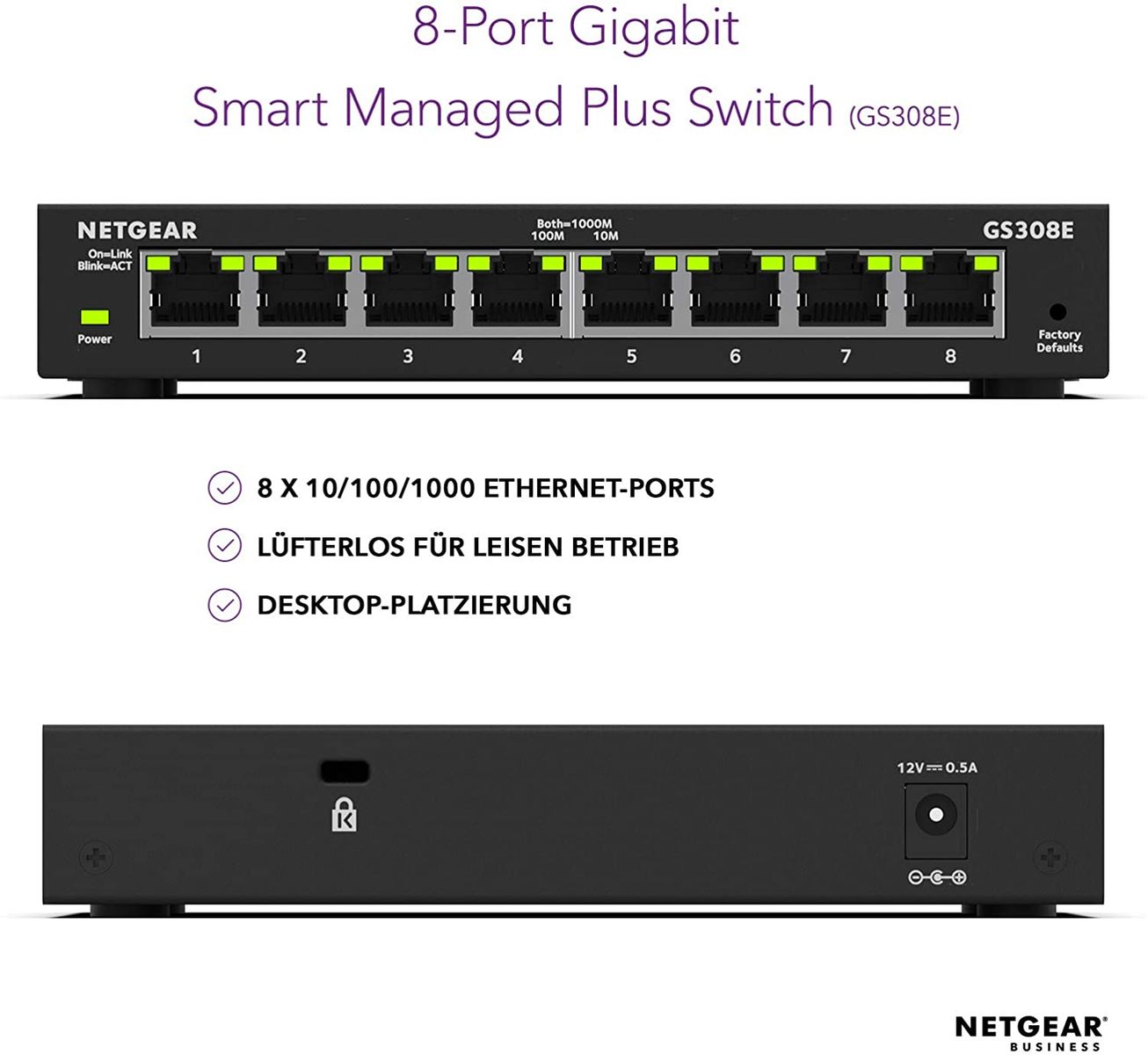 Netgear GS308E Managed Gigabit Ethernet 10 100 1000