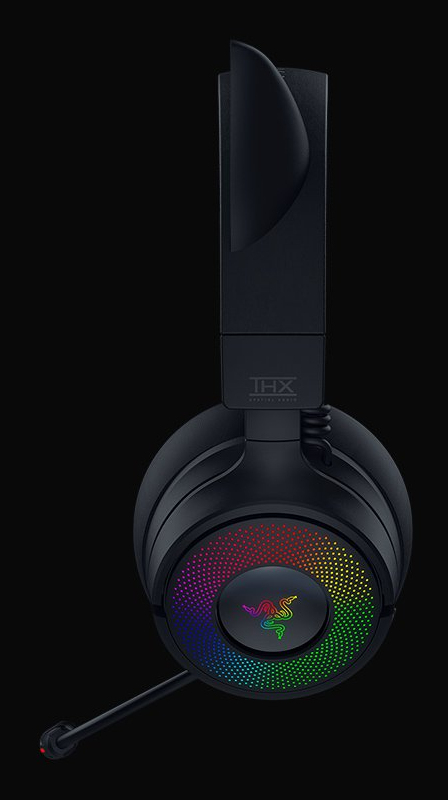 Razer Kraken Kitty V3 Pro Kabelloses Gaming-Headset, USB Typ-A, Bluetooth 5.3, HyperSpeed 2,4 GHz, THX Spatial Audio, RGB Katzenohren, 70 Std., Schwarz