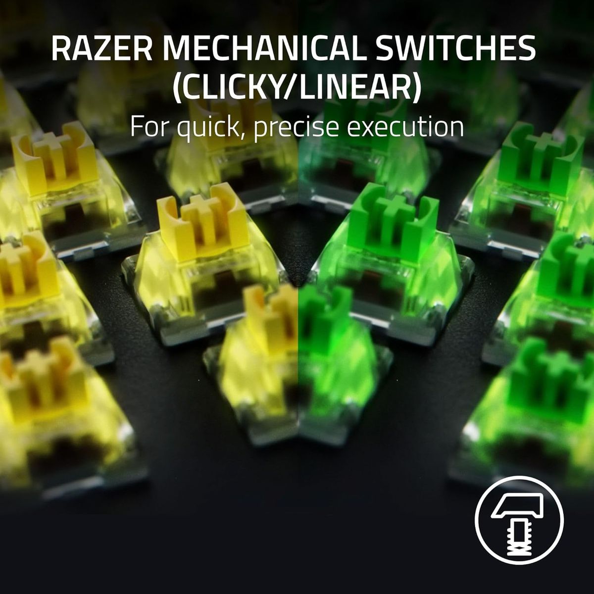 Razer BlackWidow V4 (Green Switch) - Mechanische Gaming-Tastatur mit Razer Chroma RGB (Clicky Mechanical Switches, 6 dedizierte Makrotasten, Doubleshot-ABS-Tastenkappen)