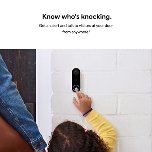 Google Nest Doorbell NC5100US (kabelgebunden) Video-Türklingel, HDR, Nachtsicht, 24/7-Streaming, HD Talk & Listen, Personenalarme