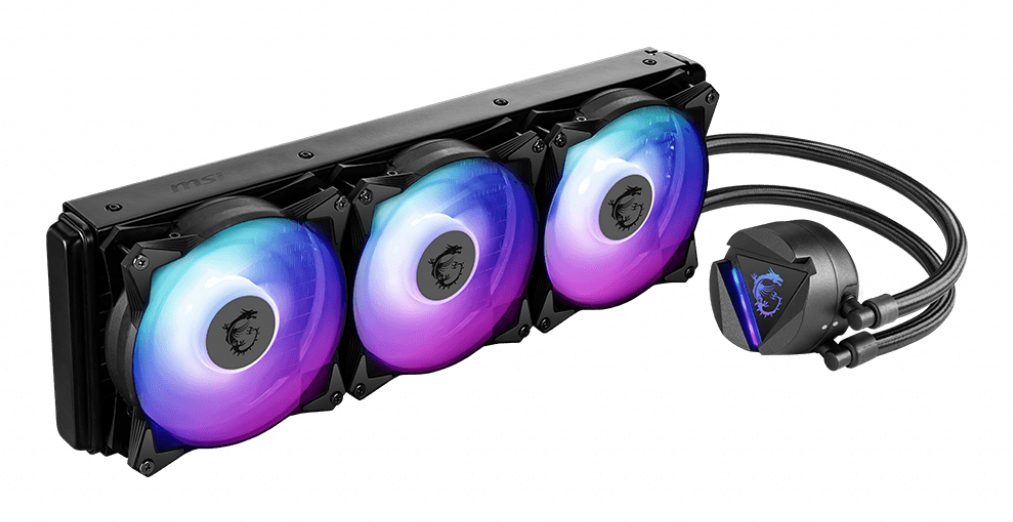 MSI MAG-CRLQD-360R2 CPU Wasserkühlung 360 mm, 3x 120 mm PWM-Lüfter, RGB-Beleuchtung, Schwarz