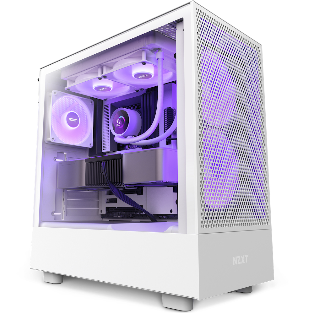 NZXT Kraken 240 RGB All-in-One-Wasserkühlung, 240 mm Radiator, 2x120 mm Lüfter, TFT-Display, RGB, Weiß