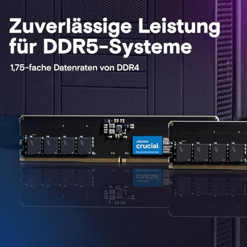 Crucial CT2K8G56C46U5 16 GB (2x8 GB) DDR5-5600 ECC CL46 1,1 V Unbuffered On-Die ECC Arbeitsspeicher