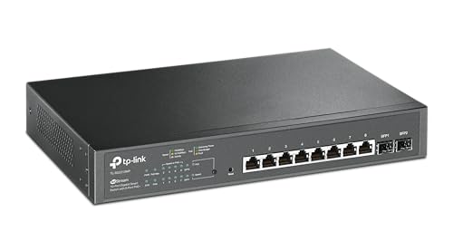 TP-Link Omada TL-SG2210MP(UN) V5.0 Managed L2/L2+ Switch, 8x Gigabit PoE+ 150W, 2x SFP, 1U Rack, Schwarz