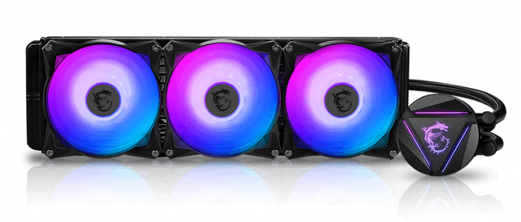 MSI MAG-CRLQD-360R2 CPU Wasserkühlung 360 mm, 3x 120 mm PWM-Lüfter, RGB-Beleuchtung, Schwarz