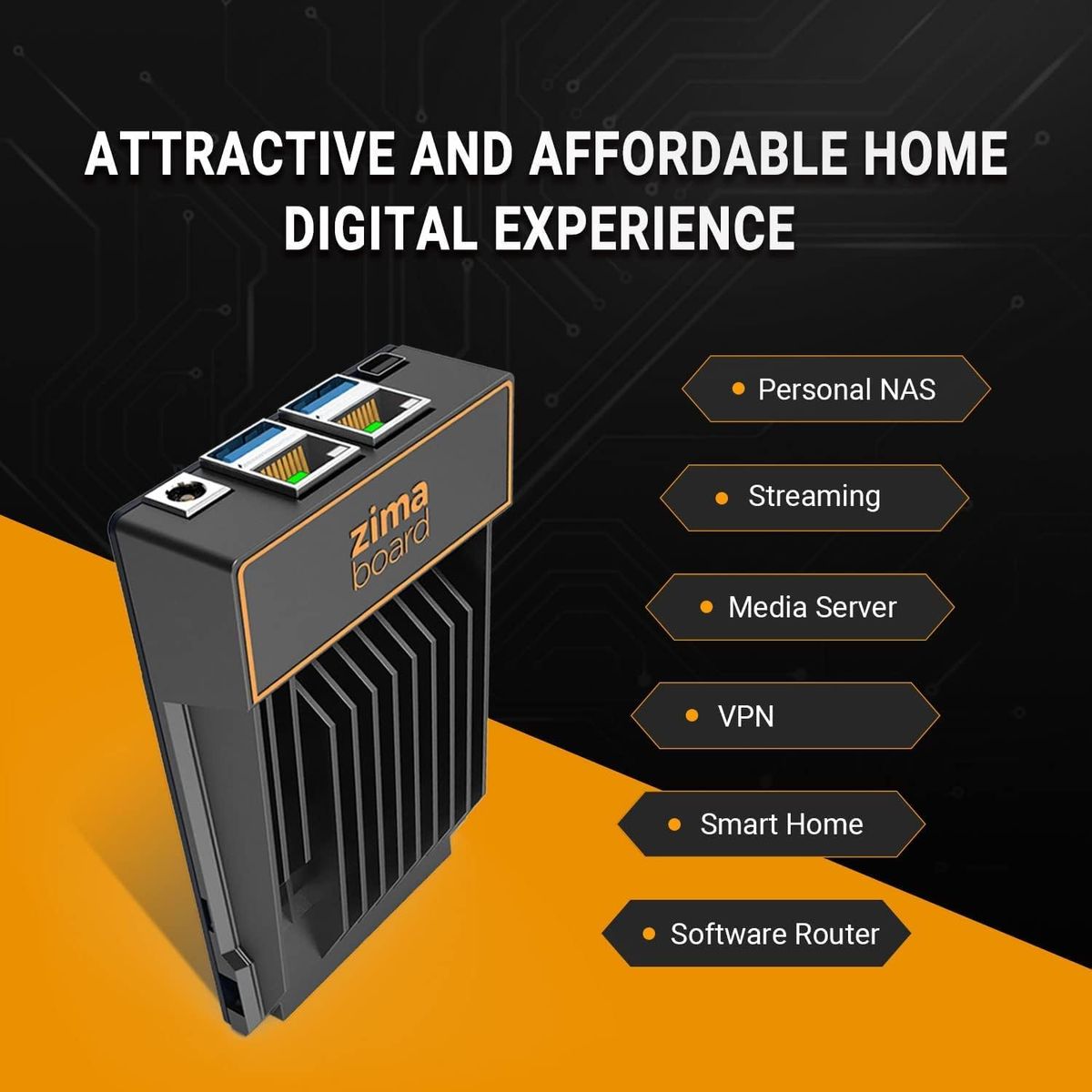 Zimaboard ZMB832 Single-Board x86 Server, Router & NAS, Dual-Gigabit, PCIe x4, SATA 6 Gb/s, 4K Medienserver, 8G/32G