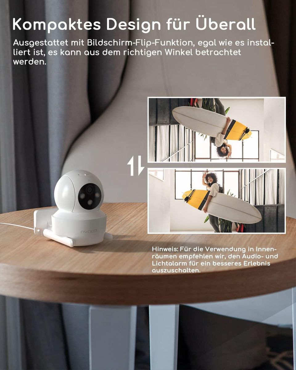 COOAU 2K Überwachungskamera Aussen,PTZ WLAN Kamera Outdoor IP WiFi Kamera Überwachung Außen mit Automatische Menschliche Verfolgung,24/7 Aufnahme,Nachtsicht in Farbe,IP66, SD-Karte/Cloud-Speicher 1 Stück