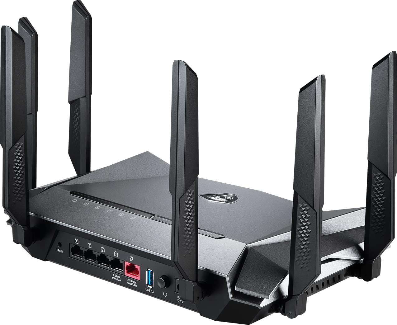 MSI GRAX66 RadiX AX6600 Tri-Band WiFi 6 Gaming Router, AX6600 6600 Mbit/s, 2.5G WAN/LAN, 4x 1G LAN, USB 3.0, AI QoS, MU-MIMO, WPA3, EU