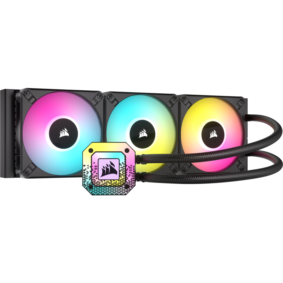 Corsair iCUE H150i ELITE CAPELLIX XT All-in-One CPU-Wasserkühlung 360 mm, 3x120 mm Lüfter, RGB, bis 2100 RPM, kompatibel mit LGA 1700/AM4, Schwarz