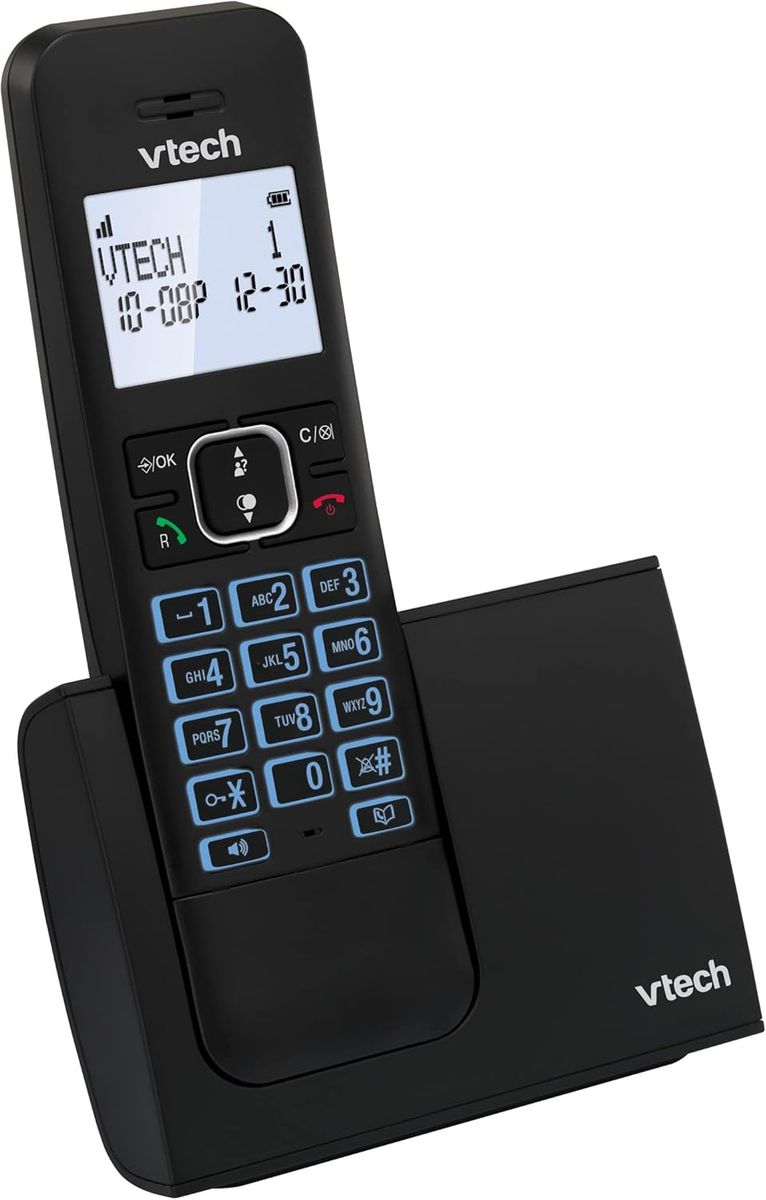 VTech LS1000 DECT Schnurlostelefon Telefon Schnurlos mit innovativer Ladestation, Anrufererkennung/Anklopffunktion, Freisprechfunktion, Display und Tastatur mit Hintergrundbeleuchtetes, ECO-Modus LS1000 1-telefon schnurlos