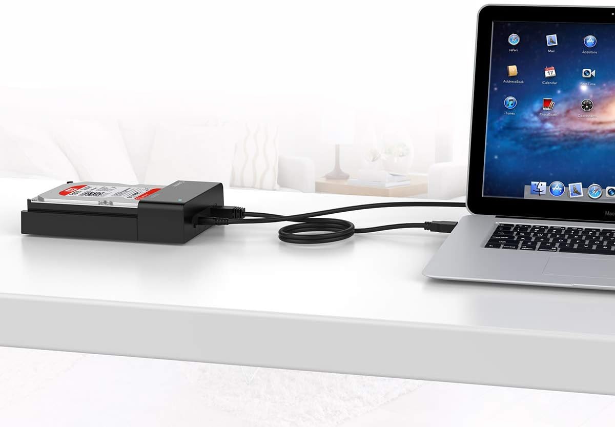 ORICO USB 3.0 und eSATA auf 2,5/3,5 Zoll SATA Externe Festplatten-Dockingstation – Schwarz