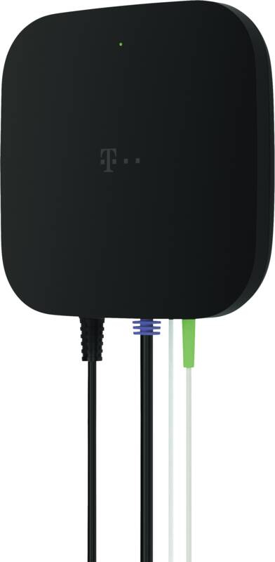 Telekom 40824527 Glasfaser-Modem, bis 2 GBit/s, 2.5G Ethernet, Schwarz, Plug & Play, LED-Anzeigen
