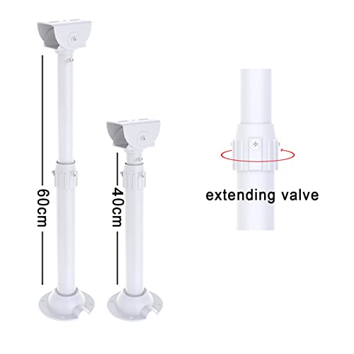 WiTi BK07 Ausziehbare Montagestange Deckenmontagehalterung, 30–60 cm Einstellbar, Massives Metall, Pulverbeschichtet, für CCTV/IP-Kamera