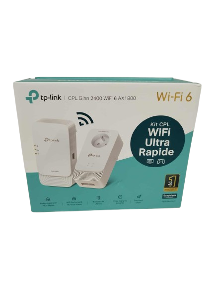 TP-Link PGW2445 Powerline-Kit G.hn2400, 2+2 Gigabit-Ports, integrierte Steckdose, ideal für Multi-TV, FR Plug, v1.0