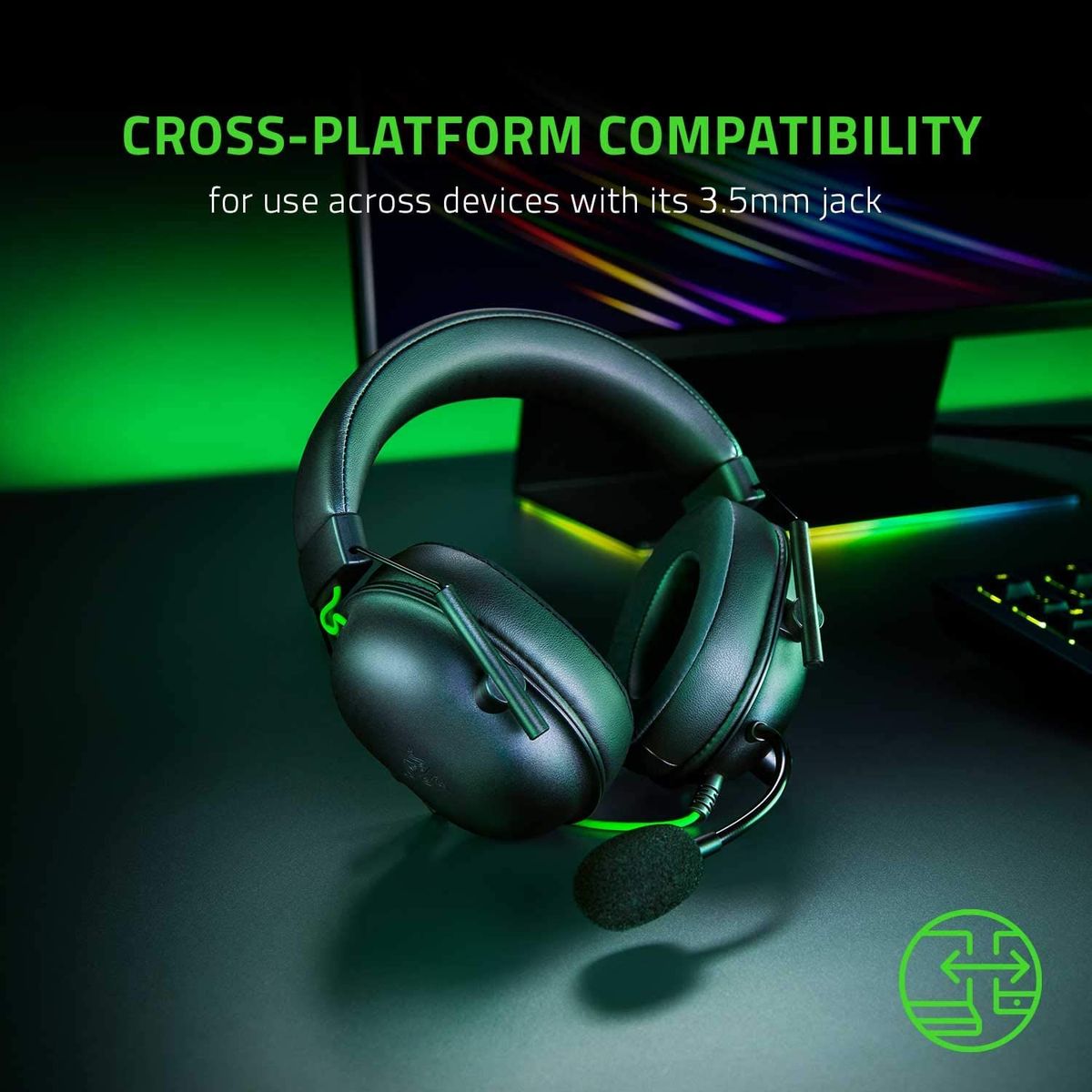 Razer BlackShark V2 X Gaming Headset Virtual 7.1 Surround-Sound 3.5mm Multi-Plattform Black