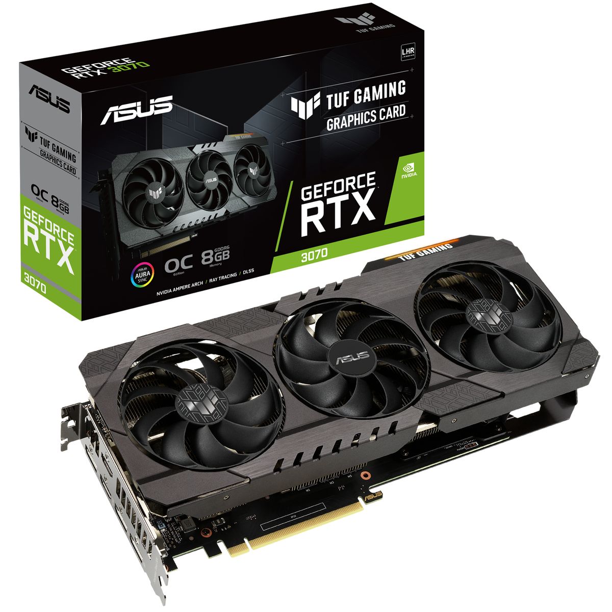 ASUS TUF Gaming TUF-RTX3070-O8G-V2 Gaming Grafikkarte, NVIDIA GeForce RTX 3070, 8 GB GDDR6, PCIe 4.0, HDMI 2.1, 3x DisplayPort, 2x 8-Pin