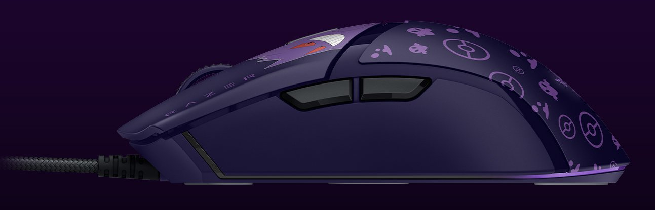 Razer Cobra Gengar Edition Gaming-Maus, rechts, kabelgebunden USB Typ-A, optischer Sensor 8500 DPI, Razer Chroma RGB, 58 g, 6 Tasten, PTFE-Gleiter