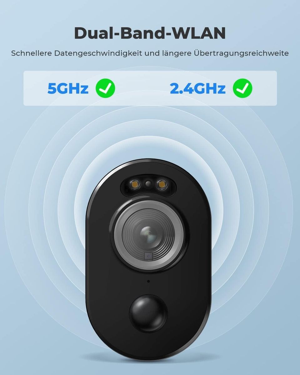 Reolink 2K 4MP Überwachungskamera Aussen Akku Argus 3 Pro+Solarpanel, 2,4/5GHz WiFi, Kein Hub Erforderlich, mit Mensch/Fahrzeug/Haustiererkennung, Solar WLAN Kamera Outdoor mit Farbnachtsicht (1) Argus 3 Pro in Weiß mit Solarpanel
