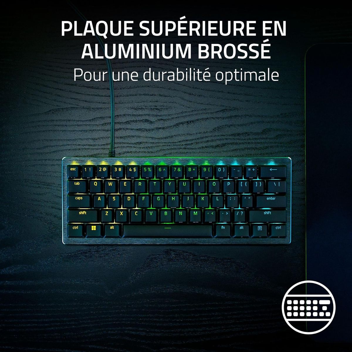 Razer Huntsman V3 Pro Mini (Analoge Schalter) - 60% Optische Gamer-Tastatur (Einstellbare analoge Schalter von 0.1 bis 4.0mm, Schnellspanner, PBT Doubleshot-Tasten)