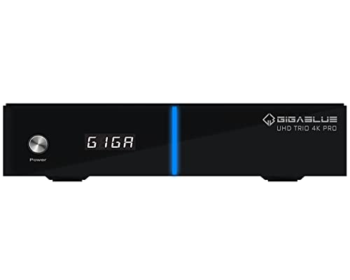 GigaBlue Trio 4K PRO UHD Combo Tuner Receiver, DVB-S2X + DVB-C/T2, WLAN 1200 Mbps, Gigabit LAN, Bluetooth-Fernbedienung, 4K, schwarz
