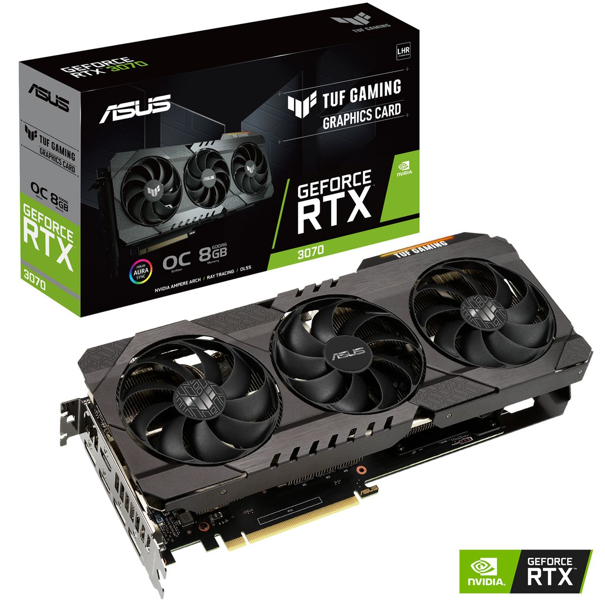 ASUS TUF Gaming TUF-RTX3070-O8G-V2 Gaming Grafikkarte, NVIDIA GeForce RTX 3070, 8 GB GDDR6, PCIe 4.0, HDMI 2.1, 3x DisplayPort, 2x 8-Pin