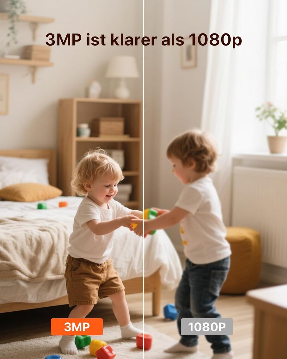 Tenda CP3 V3.0 Innen Überwachungskamera 2K (3MP) WLAN (Wi‑Fi 6) PTZ 360° Nachtsicht 12 m 2‑Wege-Audio SD bis 256GB Personenerkennung