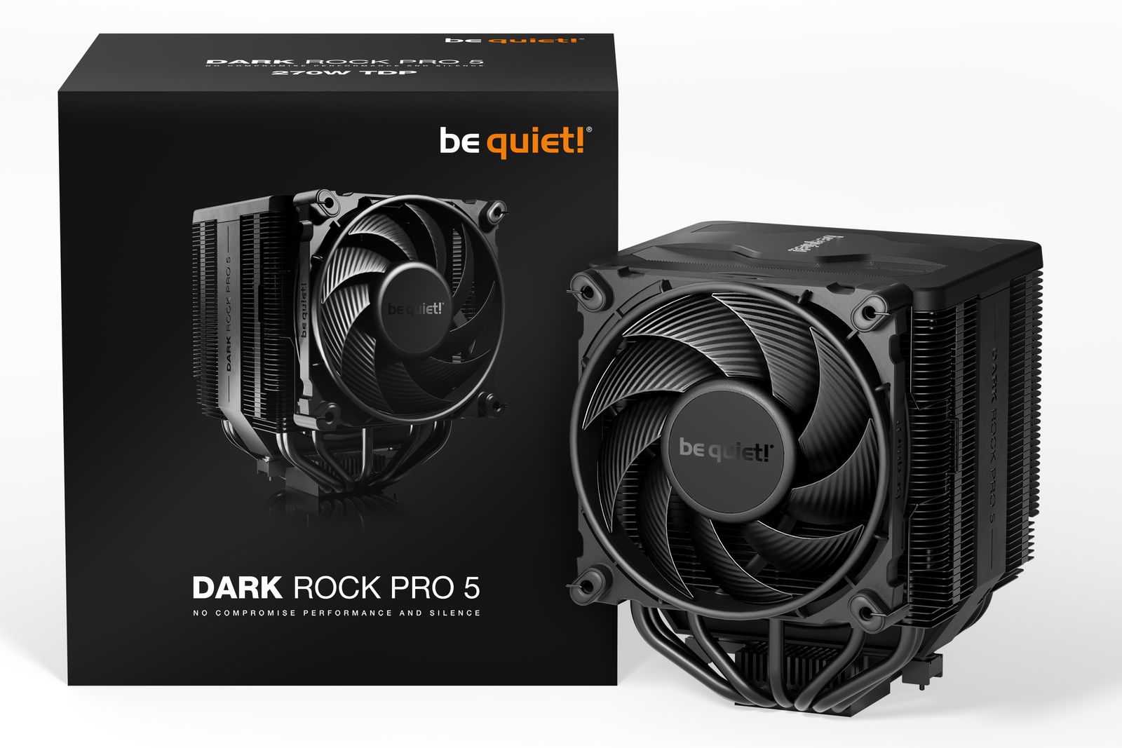 be quiet! Dark Rock Pro 5 CPU-Kühler Dual-Tower Luftkühlung, 2x 135/120 mm Lüfter, 270 W TDP, 7 Heatpipes, PWM, Schwarz