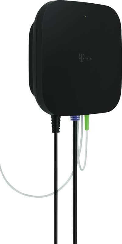 Telekom 40824527 Glasfaser-Modem, bis 2 GBit/s, 2.5G Ethernet, Schwarz, Plug & Play, LED-Anzeigen