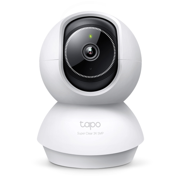 TP-Link Tapo C230 Indoor Sicherheitskamera Glühbirne, WLAN, Nachtsicht, 5 MP 2880x1620, Schwenk/Neige 340°, Tisch/Bank, Weiß, V1.0, EU