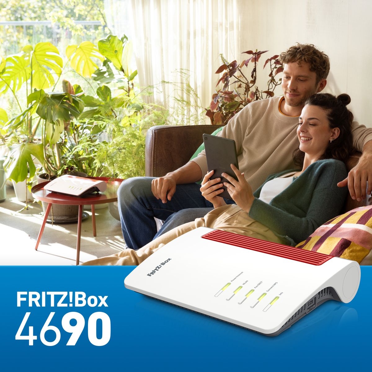 AVM FRITZ!Box 4690 WLAN-Router Wi‑Fi 7 Dual-Band 2,4/5 GHz Multi-Gig 10G WAN & LAN 3x2,5G LAN DECT USB Mesh Rot/Weiß