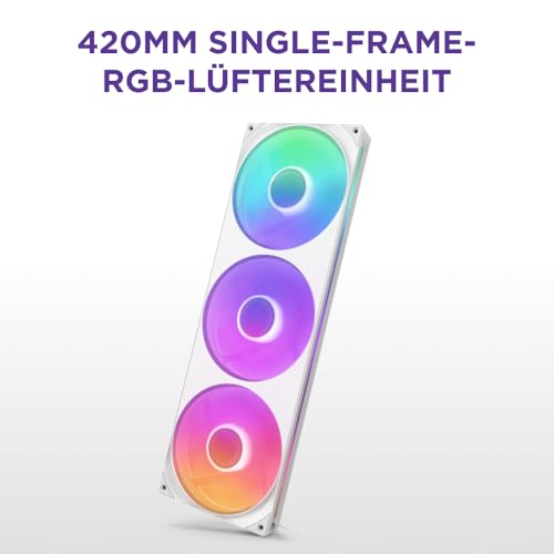 NZXT RF-U42HF-W1 F420 RGB Core Gehäuselüfter 140 mm Weiß, RGB, PWM, FDB, 98,6 CFM