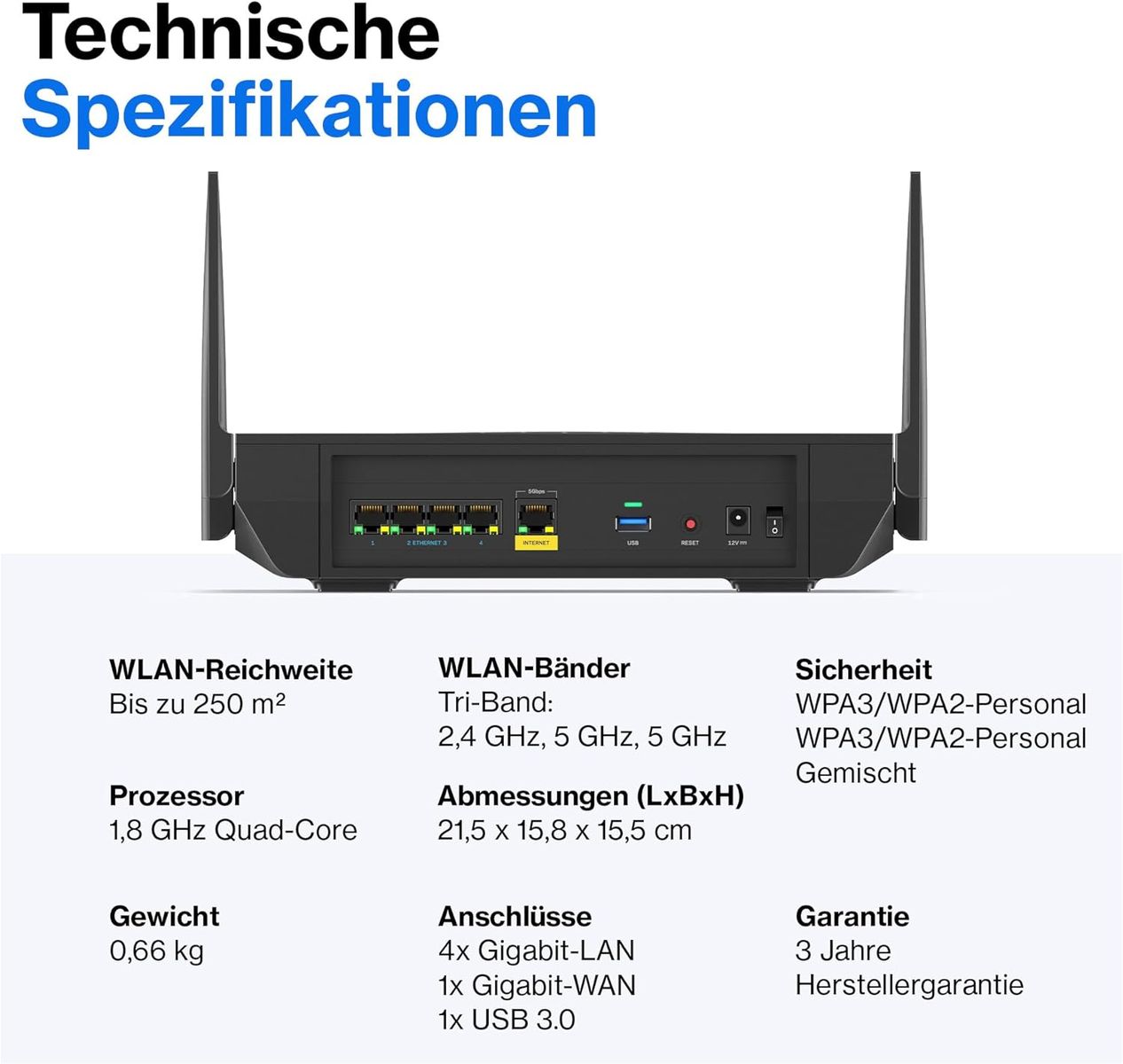 Linksys Hydra Pro 6E Tri‑Band WiFi-6E-Mesh-Router – 8-Stream-Router zum Gamen,Zugriff auf das 6-GHz-Band,bis 6.6 Gbit/s,250 m² Funkabdeckung,mehr als 55 Geräte,geeignet Velop-Mesh-Systeme,MR7500-EU