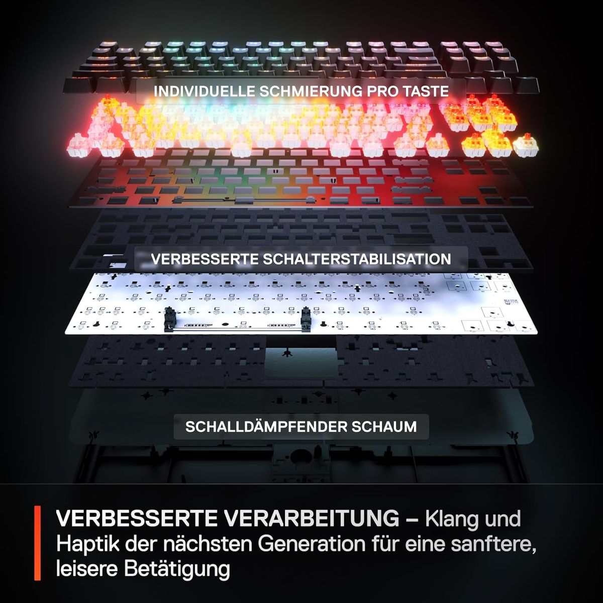 SteelSeries Apex Pro TKL Gen 3 - HyperMagnetic Gaming-Tastatur - OmniPoint 3.0 Switches - Anpassbares Ansprechverhalten - Rapid Trigger - Rapid Tap/SOCD - OLED - PBT-Keycaps - USB-C - (DEU Layout - QWERTZ)