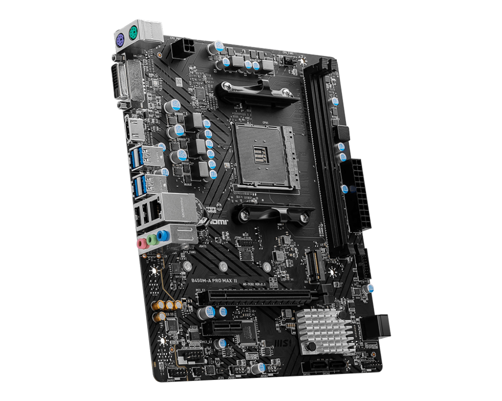 MSI B450M-A PRO MAX II Mainboard Sockel AM4 B450 micro ATX DDR4 2x DIMM 64 GB M.2 SATA III 2.5 Gigabit LAN Realtek ALC897