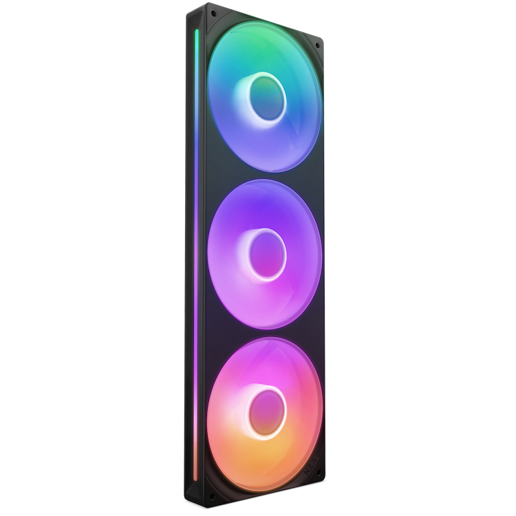 NZXT RF-U36HF-B1 Gehäuselüfter 360 mm, 2400 RPM, FDB-Lager, RGB 8 LEDs, 75,12 m³/h, max. 30 dB, Schwarz
