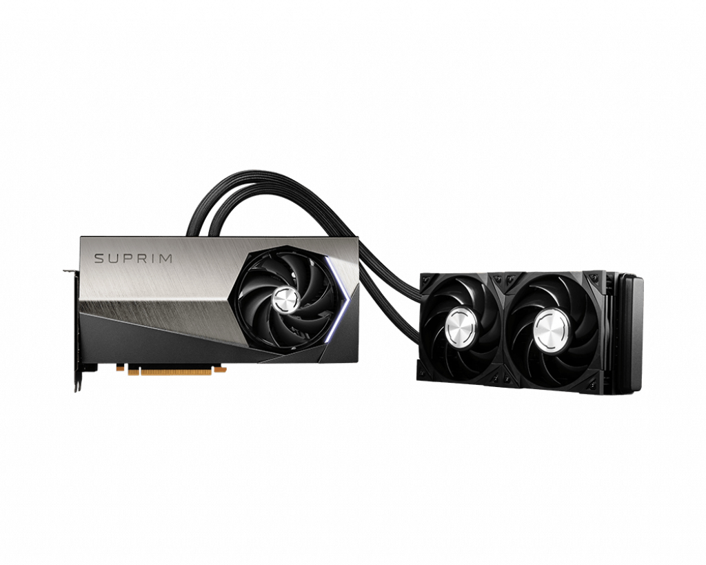 MSI GeForce RTX 4090 SUPRIM LIQUID X 24G, 24 GB GDDR6X, PCIe 4.0, HDMI 2.1a, 3x DisplayPort, 16-pin, 450 W