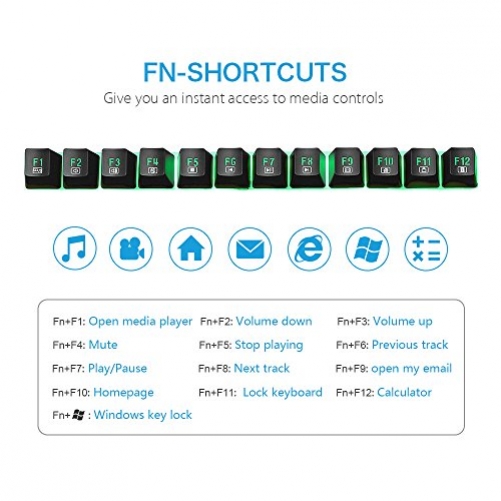 VicTsing mechanische Gaming Tastatur programmierbar Multimedia