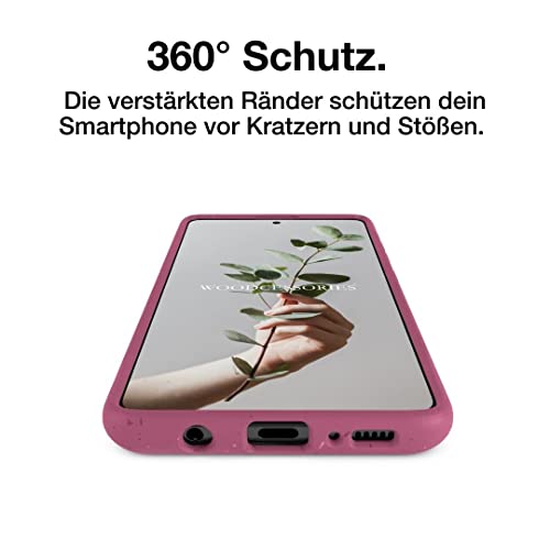 Woodcessories ECO585 Smartphone-Schutzhülle für Samsung Galaxy A52, Rot, Vegan, Biologisch abbaubar, Nachhaltig