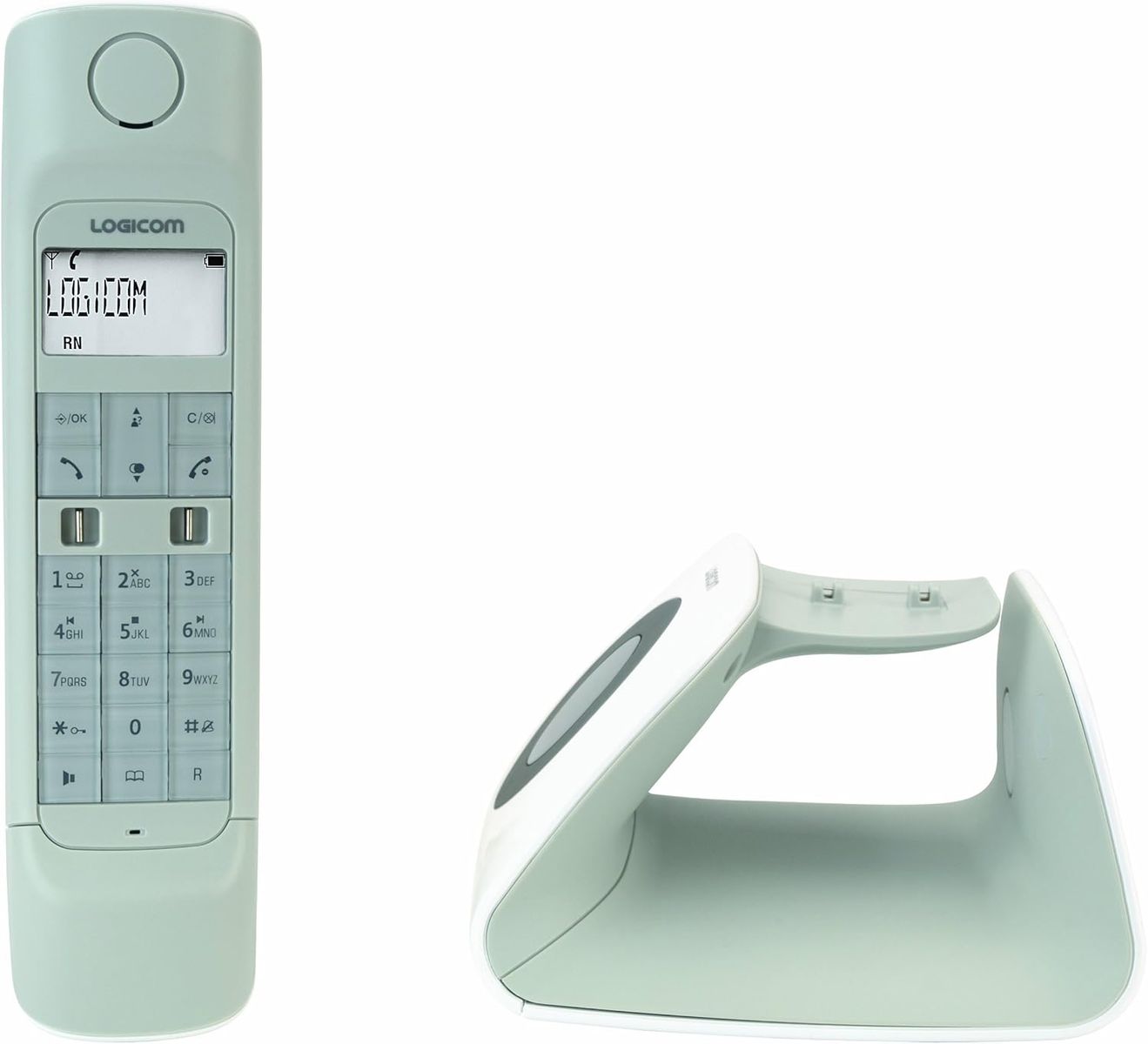 Logicom Retro 2 DECT Schnurloses Telefon mit Anrufbeantworter, 20 Kontakte, 10 Std. Gesprächszeit, 100 Std. Standby, 50 m Innen / 300 m Freifeld, Weiß, 2x AA (inkl.)