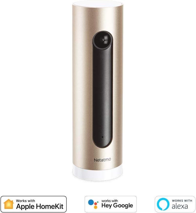 Netatmo NSC01-AMZ Smarte Innen-Überwachungskamera, WLAN 2,4 GHz, Full HD 1080p, 130° Blickwinkel, Nachtsicht, Bewegungserkennung, MicroSD bis 32 GB, Ohne Abo